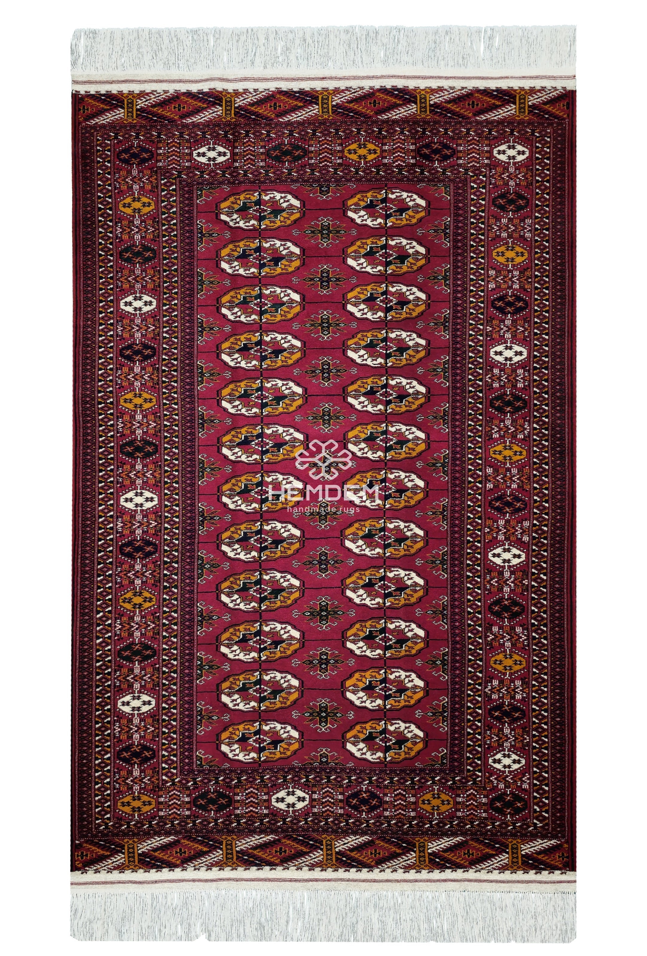 Bokhara Wool Handmade Luxury Oriental Area Rug 140 - 220cm(4'6 x 7'2 ft) Red