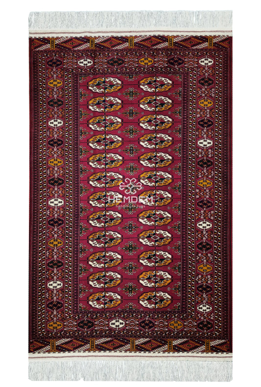 Bokhara Wool Handmade Luxury Oriental Area Rug 140 - 220cm(4'6 x 7'2 ft) Red