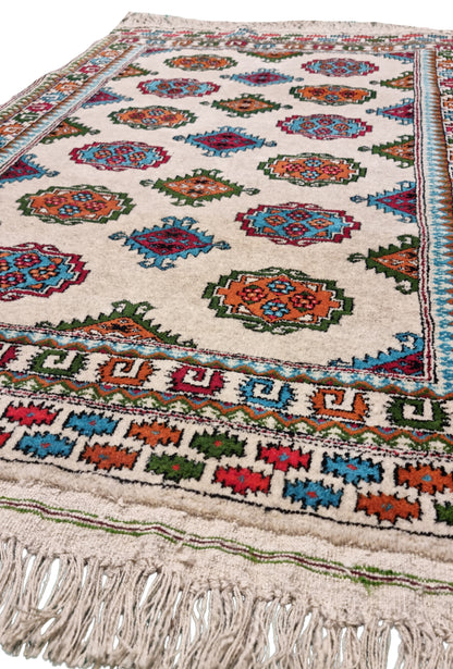 Turkoman Chaodor Oertmen Wool Rug 80x120 cm (3'x4' ft) Beige