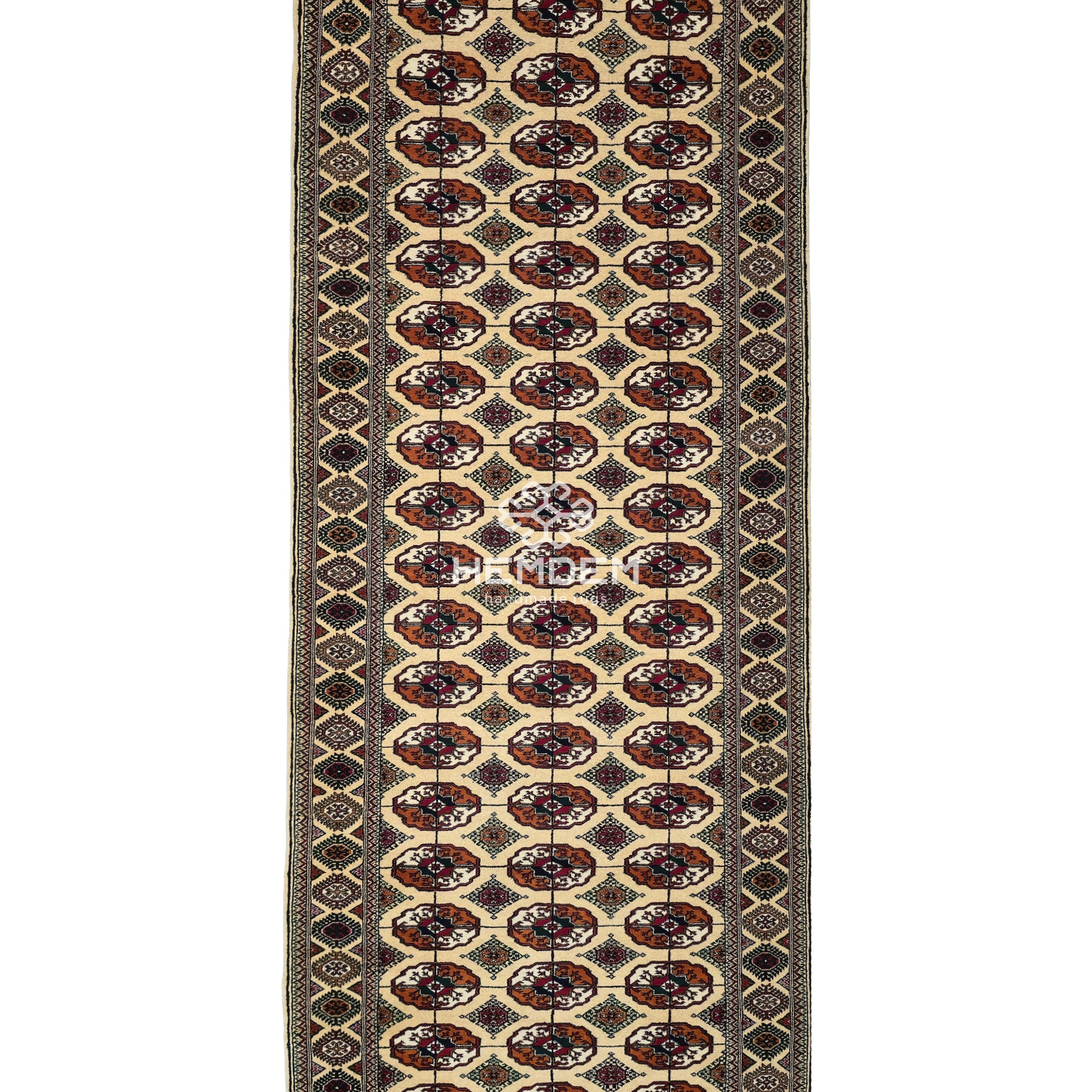 Handmade Hallway Rug Oriental Wool Corridor Carpet Runner Rug 125x340 cm (4'x11' ft) Beige