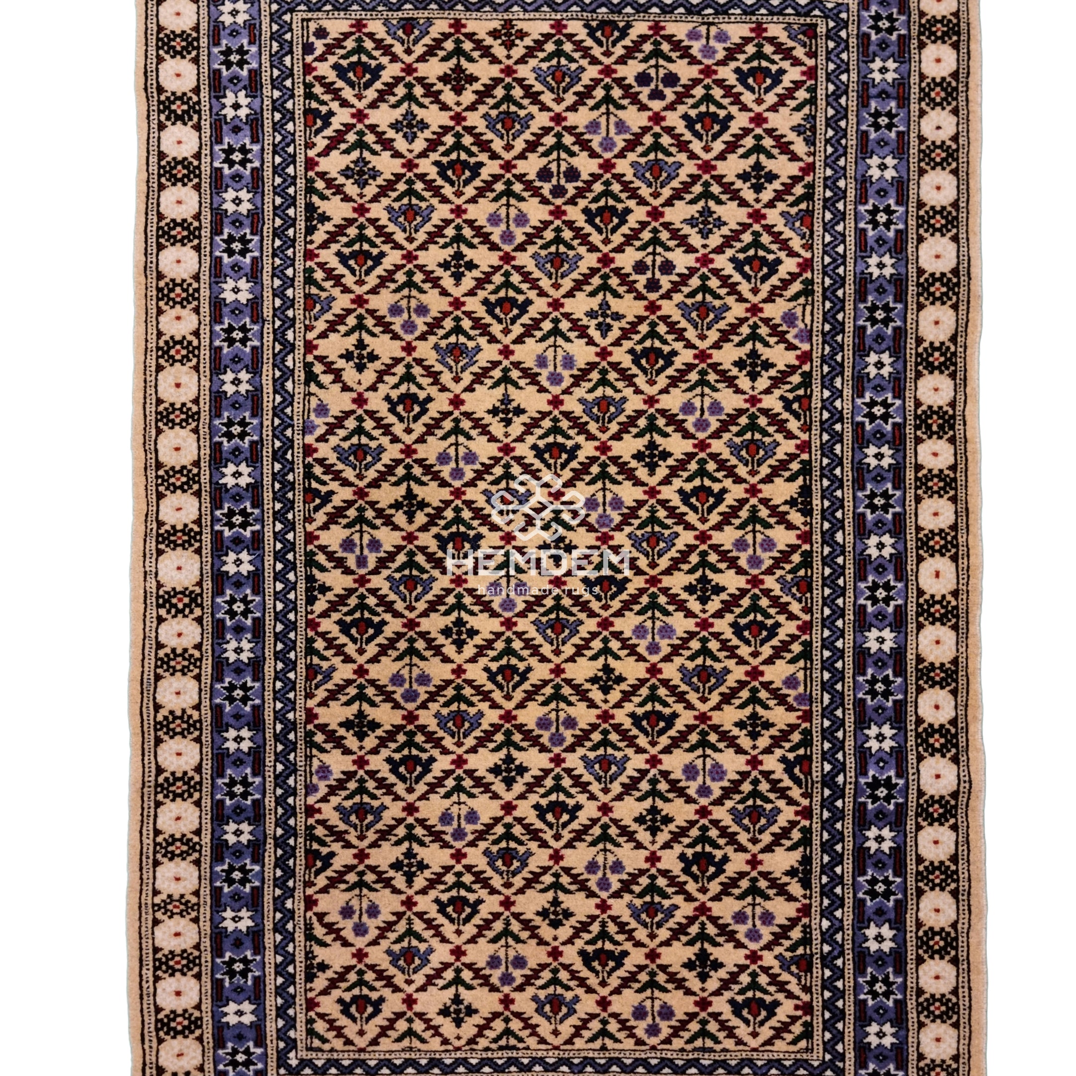 Persian Rug Shirvan Handknotted Wool Rug 80 x 123cm (3' x 4' ft) Beige