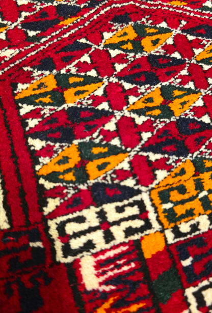 Ensi Tribal Rug Rare Design Wool Tribal Rug 125x200cm (4'x7' ft) Red