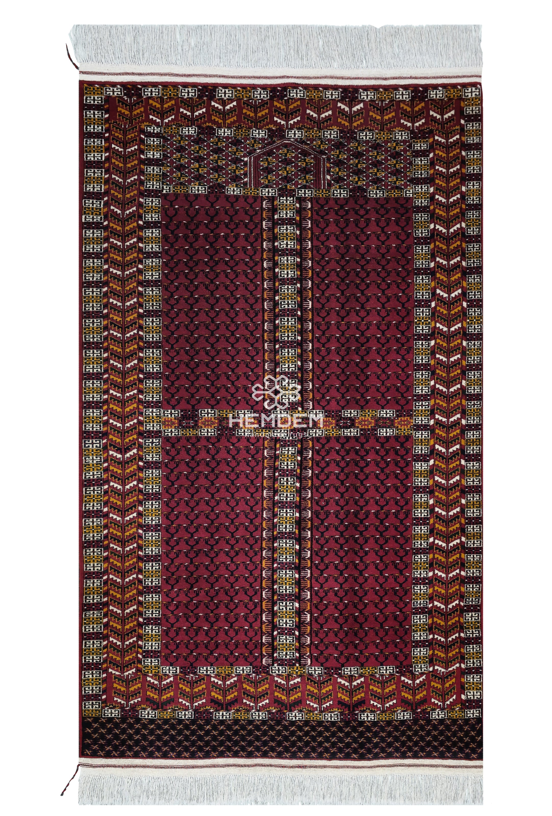 Ensi Tribal Rug Rare Design Wool Tribal Rug 125x200cm (4'x7' ft) Red
