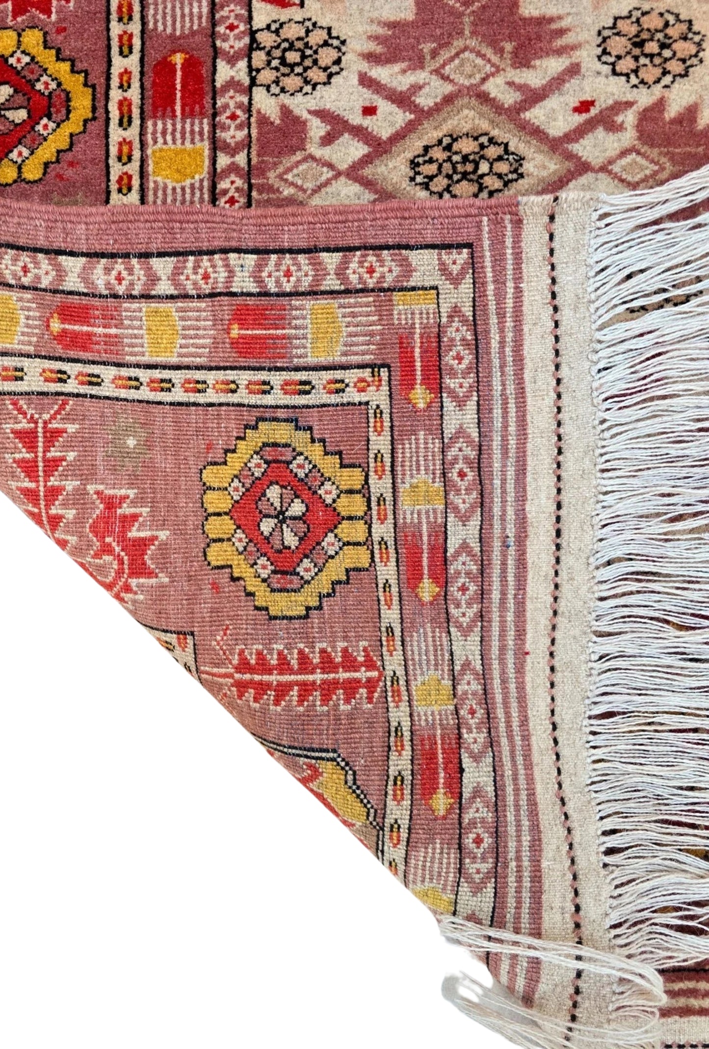 Ersari Beshir Handknotted Wool Rug 200x300cm (7' x 10' ft) Beige