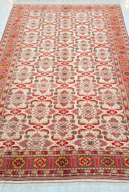 Ersari Beshir Handknotted Wool Rug 200x300cm (7' x 10' ft) Beige