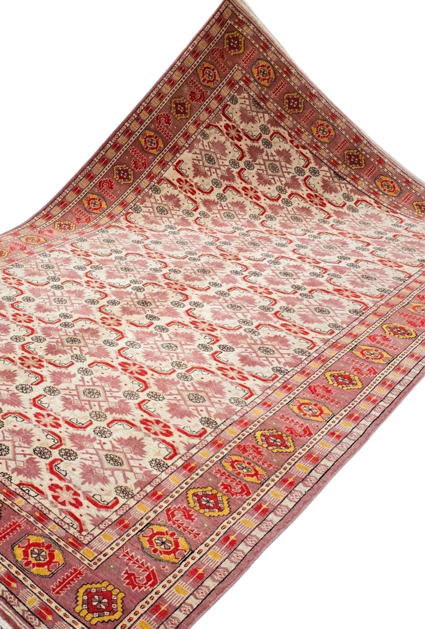 Ersari Beshir Handknotted Wool Rug 200x300cm (7' x 10' ft) Beige
