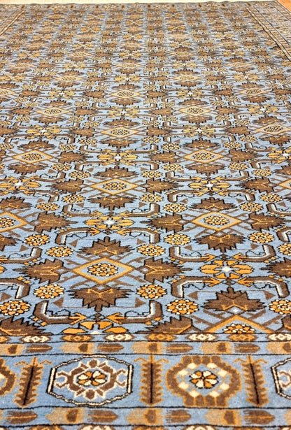 Floral Ersari Beshir Handmade Wool Rug 200x300cm (7' x 10' ft) Blue