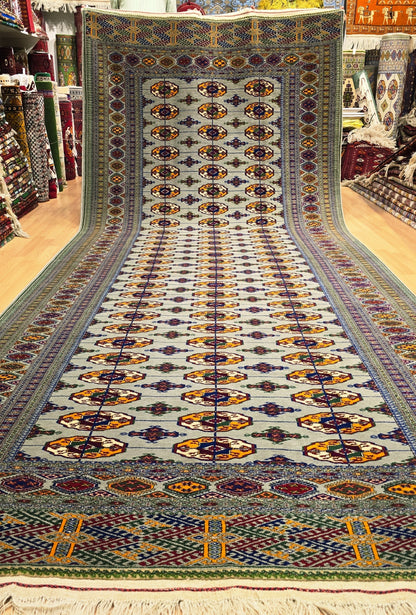 Handmade Hallway Rug Oriental Wool Corridor Carpet Runner Rug 165x400 cm (5'x13' ft) Gray