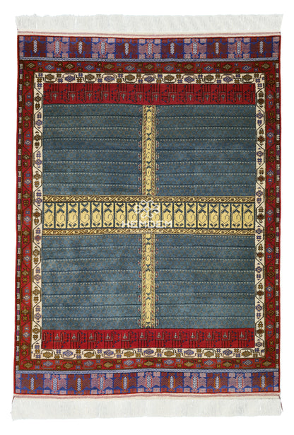 Handmade Ensi Wool Rug 175x240cm (5.7' x 7.9' ft) – Tiffany Blue, Boho Decor, Rare Rug
