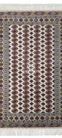 Hand Knotted Bukhara Beige Wool Area Rug - Turkoman Carpet 200 x 300cm (7' x 10' ft) Beige