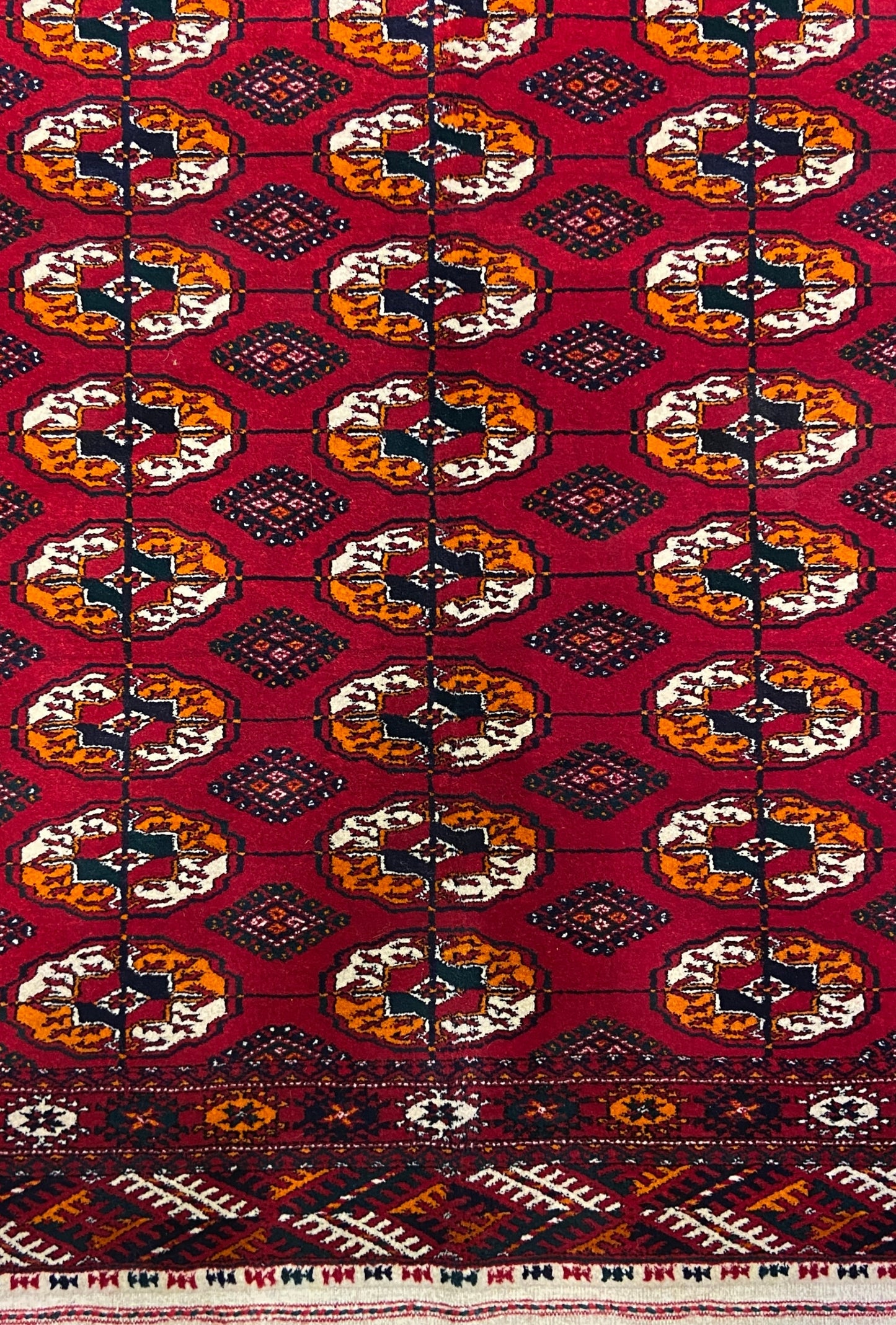Handknotted Turkmen Rug Tekke Wool Rug 100 x 154 cm (3'x5' ft) Red