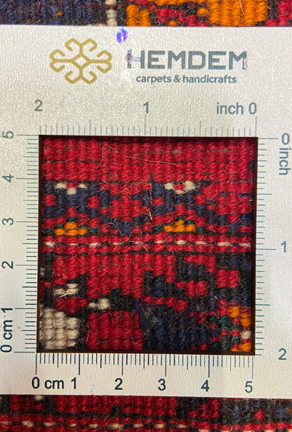 Handknotted Turkmen Rug Tekke Wool Rug 100 x 154 cm (3'x5' ft) Red