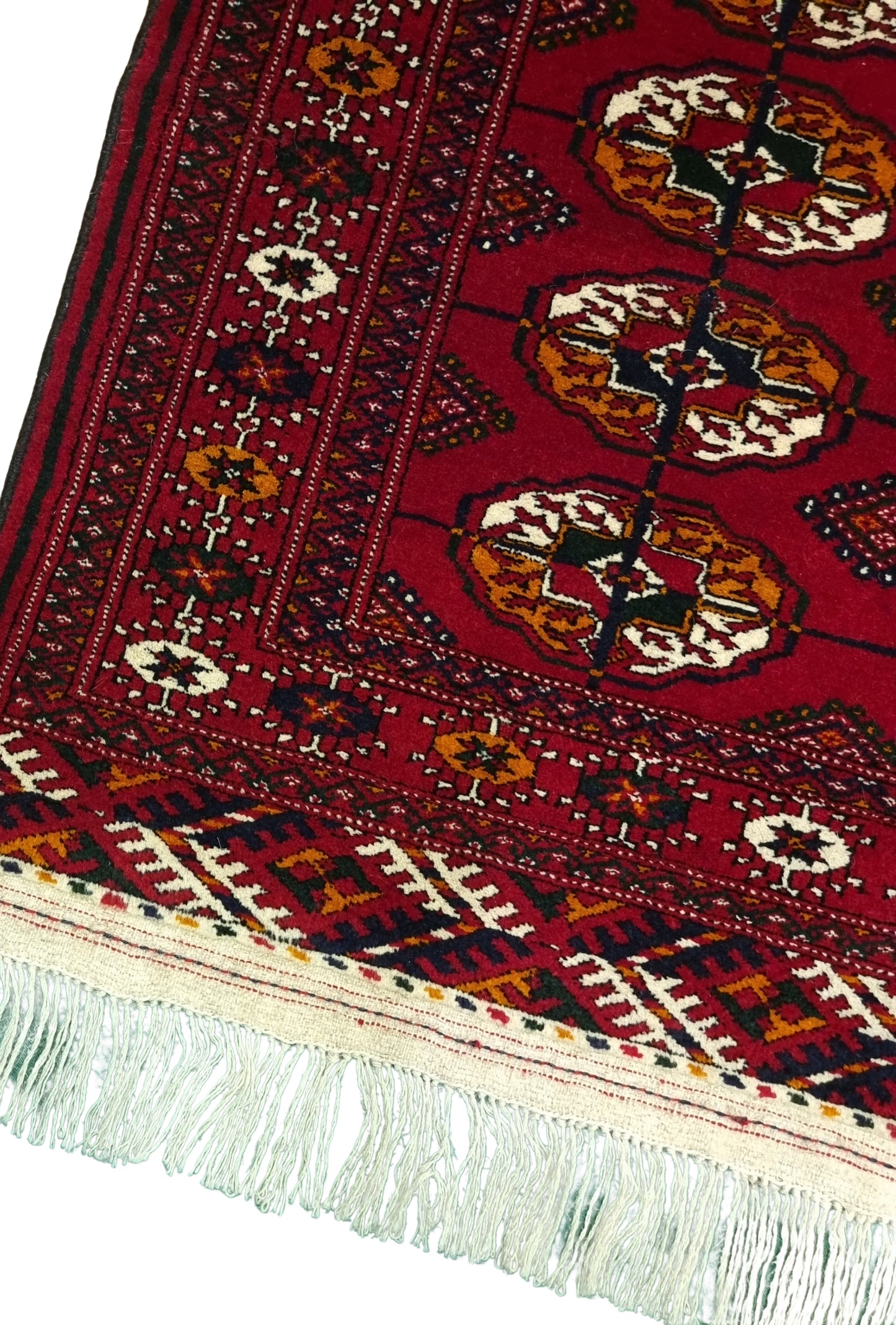 Handknotted Turkmen Rug Tekke Wool Rug 81 x 127 cm (3'x4' ft) Red