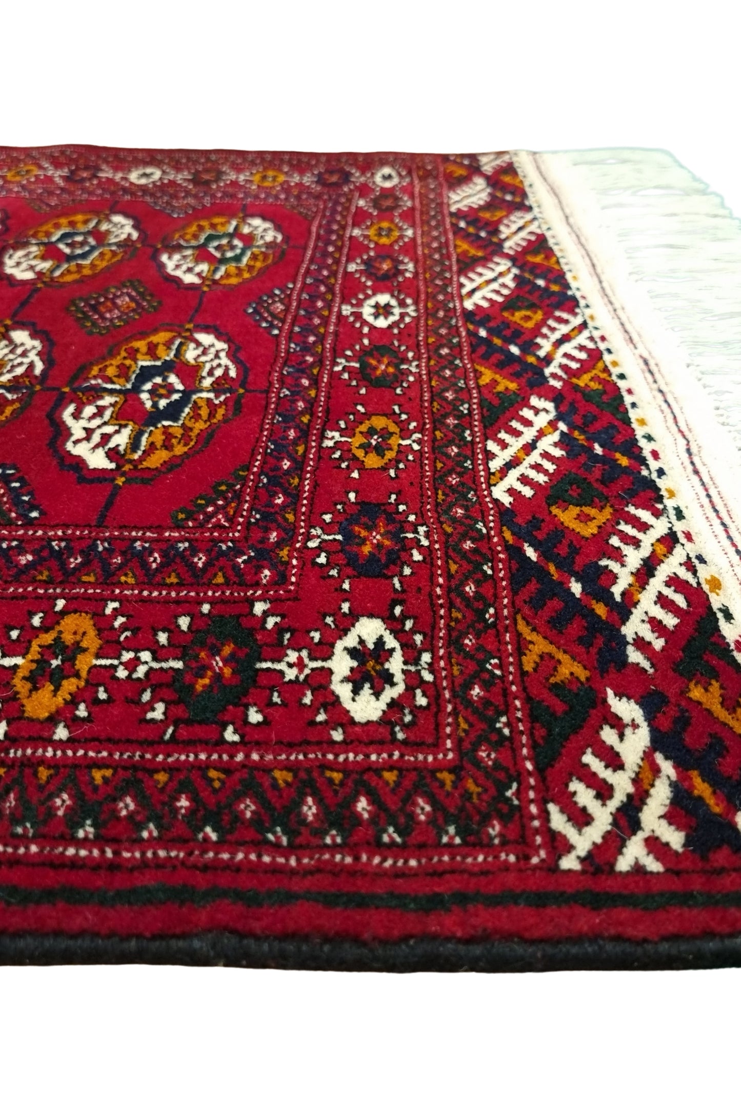 Handknotted Turkmen Rug Tekke Wool Rug 81 x 127 cm (3'x4' ft) Red