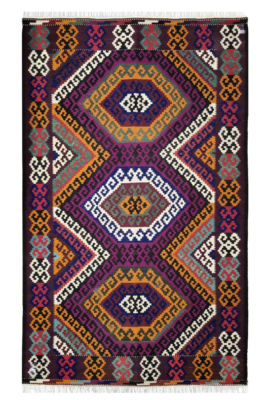 Handmade Vintage Style Turkoman Yomut Rug 195 x 310cm (6' x 10' ft) Multicolor