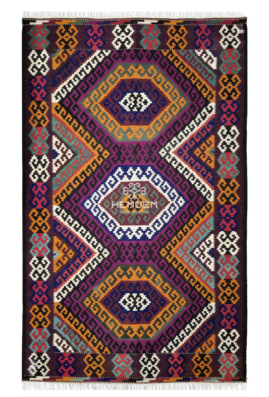 Handmade Vintage Style Turkoman Yomut Rug 195 x 310cm (6' x 10' ft) Multicolor
