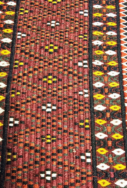Handwoven Vintage Turkoman Yomut Kilim Rug 230 x 390cm (7.5' x 12.8' ft) Red