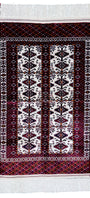 Turkoman Rare Design Silk Rug 76 x 120 cm (2.5'x4' ft) Red