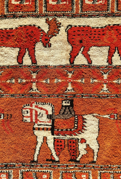 Pazyryk Rug with Organic Dyes 215 x 285cm (7' x 9.5') Peach