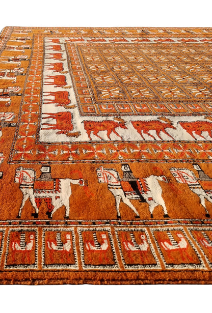 Pazyryk Rug with Organic Dyes 215 x 285cm (7' x 9.5') Peach
