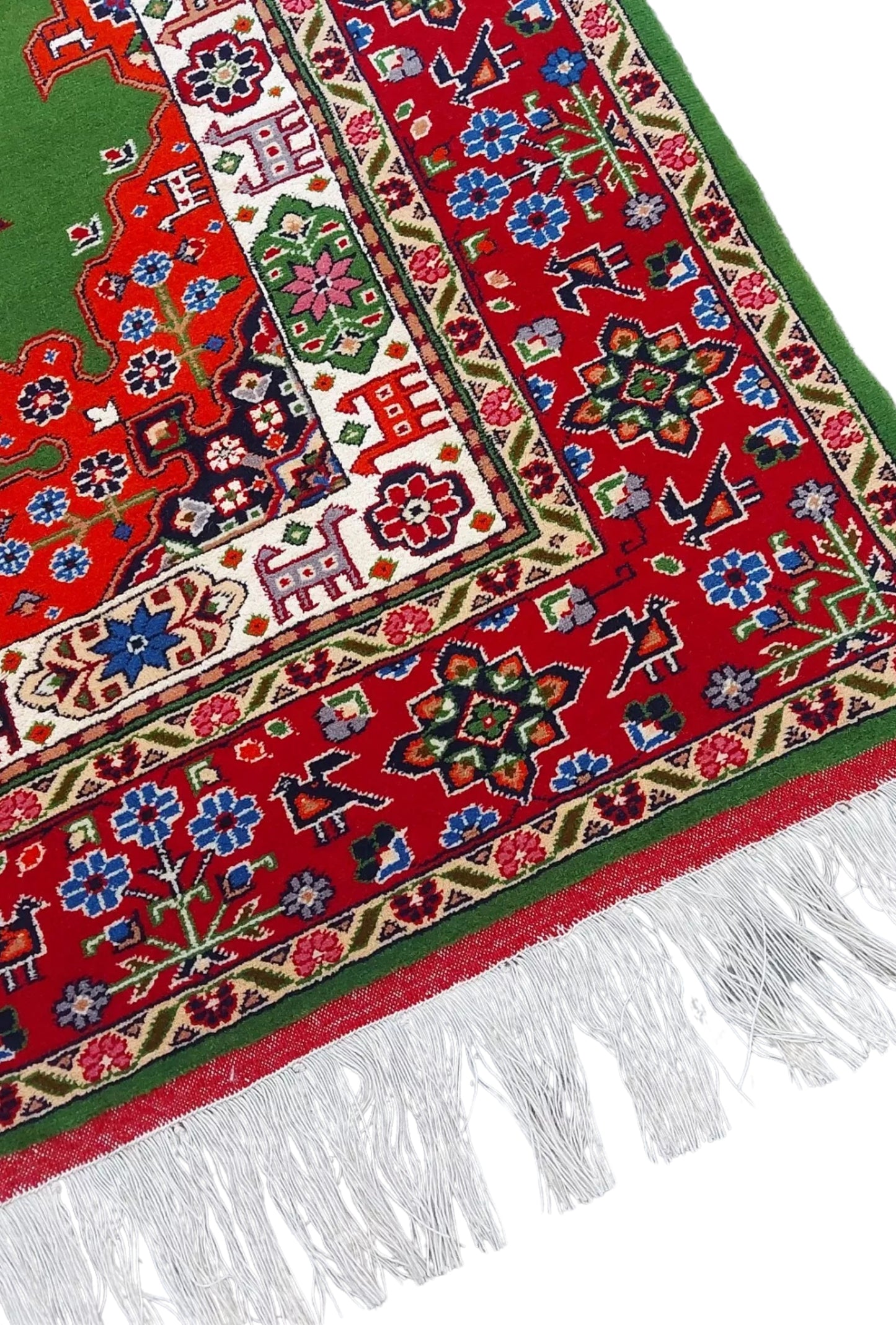 Persian Rug Heriz Handknotted Wool Rug 136 x 200cm (4.5' x 6.5' ft) Green