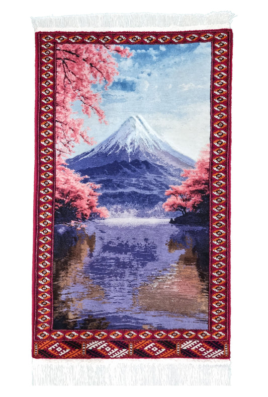 Pictorial Wool Rug – Fuji Mountain – 70 x 114 cm (2.3' x 3.7' ft)