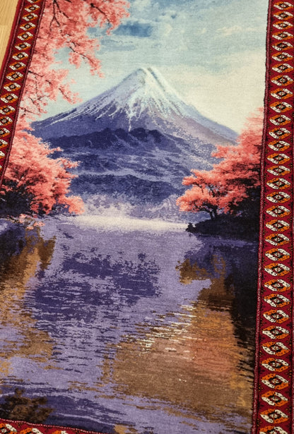 Pictorial Wool Rug – Fuji Mountain – 70 x 114 cm (2.3' x 3.7' ft)