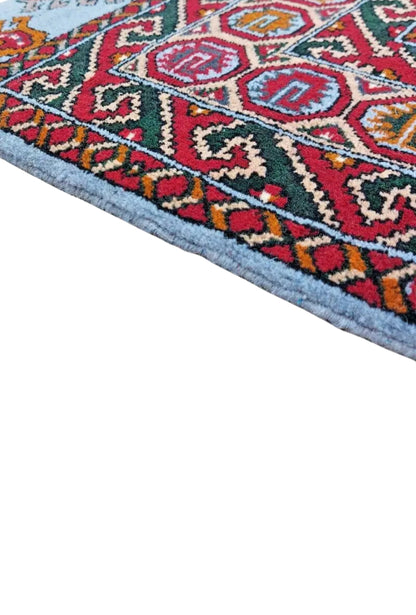 Sarouk Rug Salor Pendi Tribal Pattern Wool Rug 110x 160cm (3'7 x 5'2 ft) Blue