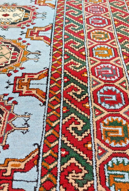 Sarouk Rug Salor Pendi Tribal Pattern Wool Rug 110x 160cm (3'7 x 5'2 ft) Blue