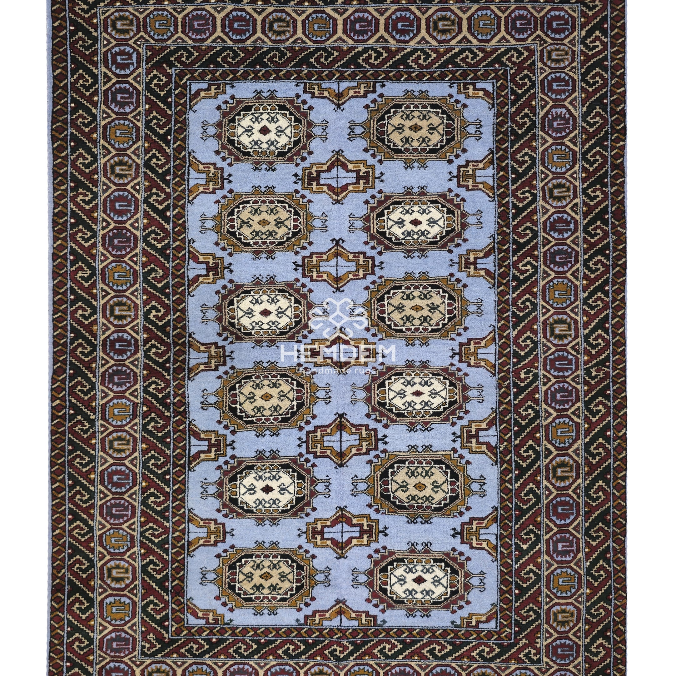 Sarouk Rug Salor Pendi Tribal Pattern Wool Rug 110x 160cm (3'7 x 5'2 ft) Blue