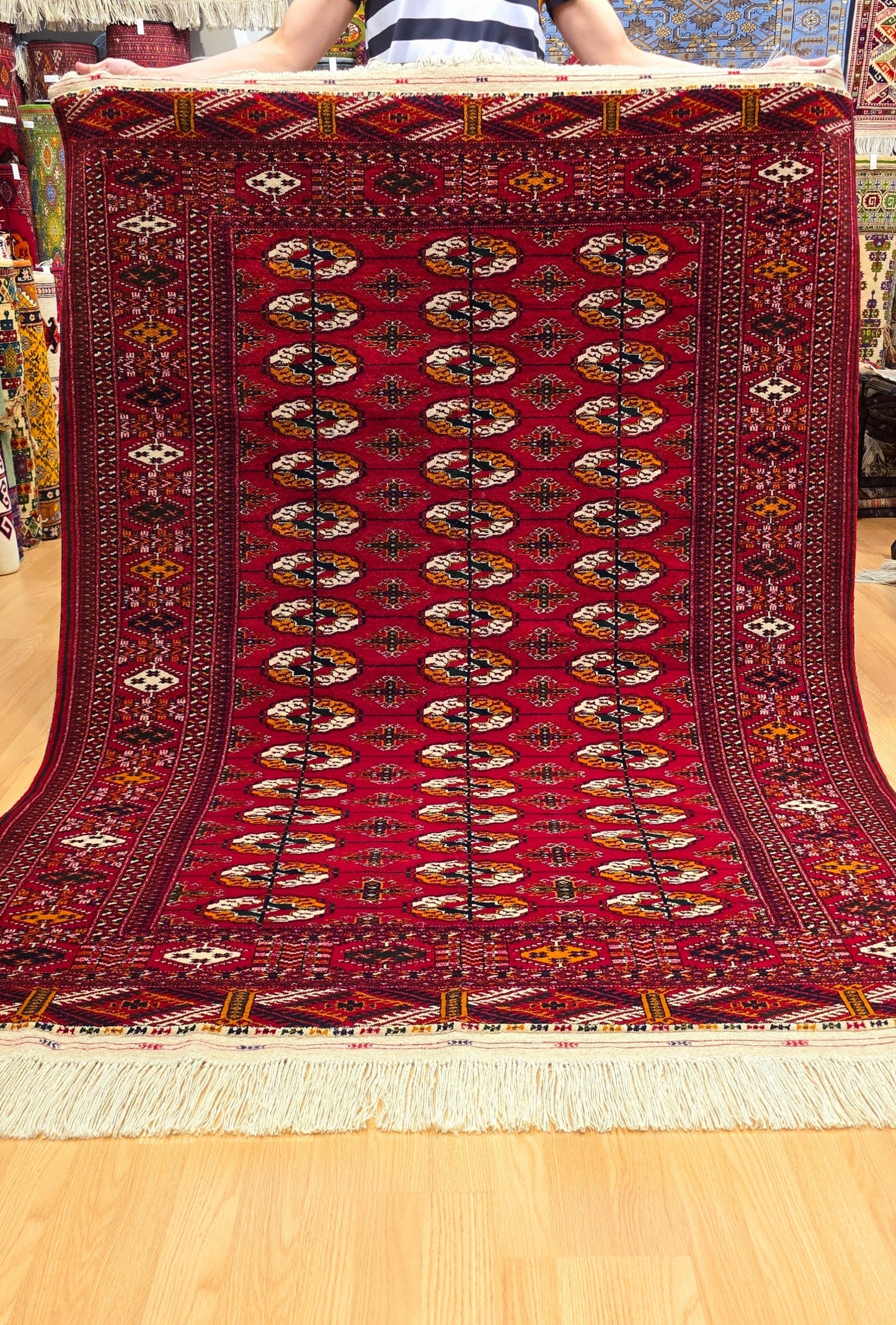 Tekke Wool Oriantal Rug 152 x 203 cm (5'x7' ft) Red