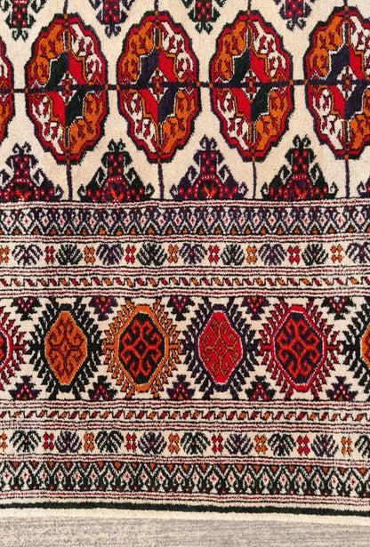 Tekke Wool Oriental Bokhara Rug 200 x 310 cm (7'x10' ft) Beige