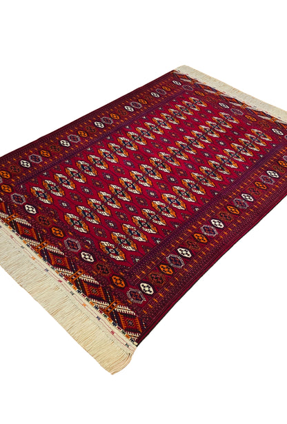 Tekke Wool Rug 100% Organic Dye 150x212 cm (5'x7' ft) Red