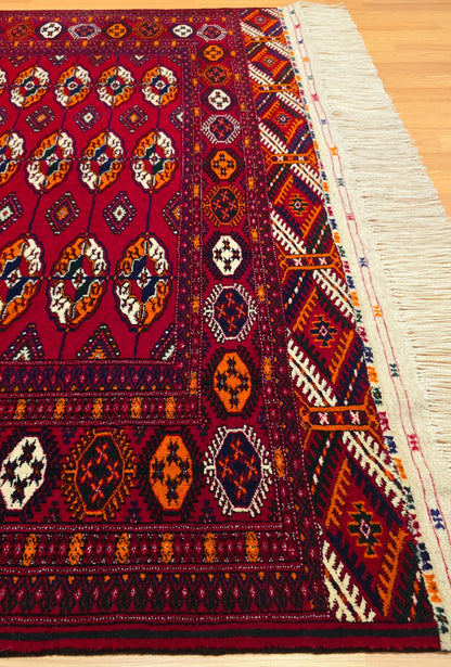 Tekke Wool Rug 100% Organic Dye 150x212 cm (5'x7' ft) Red
