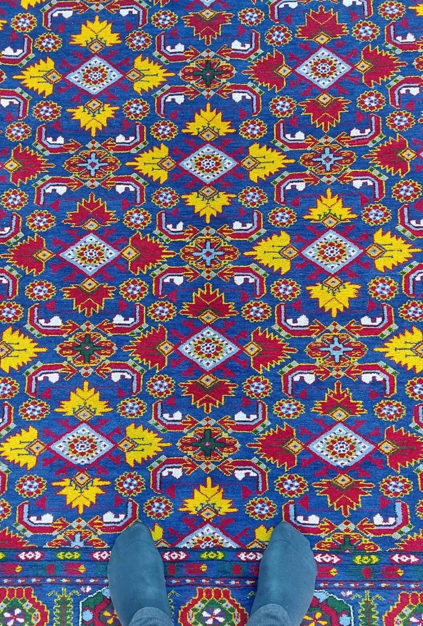 Traditional Ersari Beshir Handknotted Wool Rug 200x300cm (7' x 10' ft) Blue