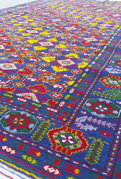 Traditional Ersari Beshir Handknotted Wool Rug 200x300cm (7' x 10' ft) Blue