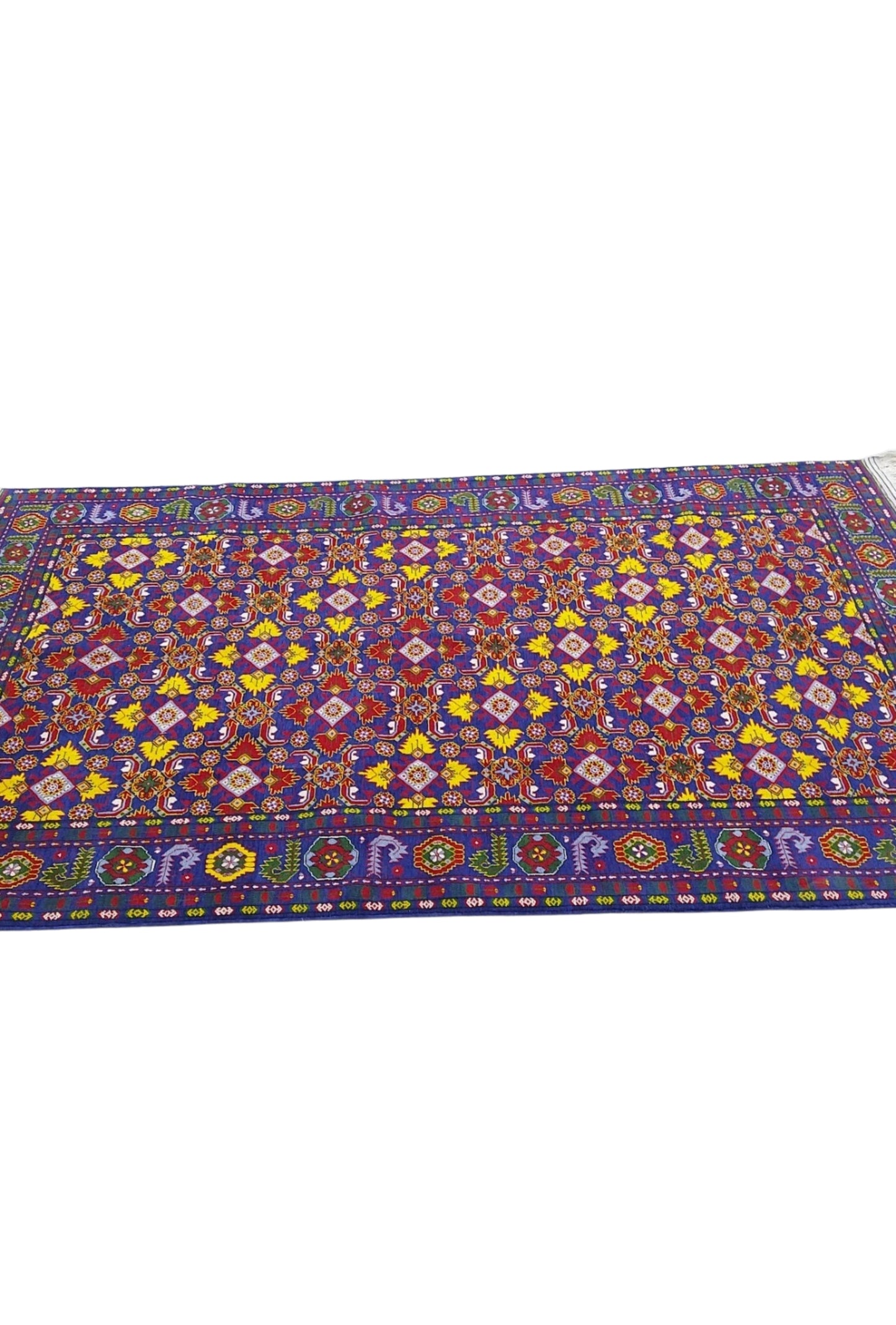 Traditional Ersari Beshir Handknotted Wool Rug 200x300cm (7' x 10' ft) Blue