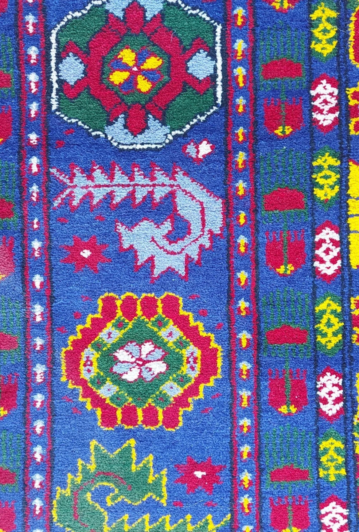 Traditional Ersari Beshir Handknotted Wool Rug 200x300cm (7' x 10' ft) Blue