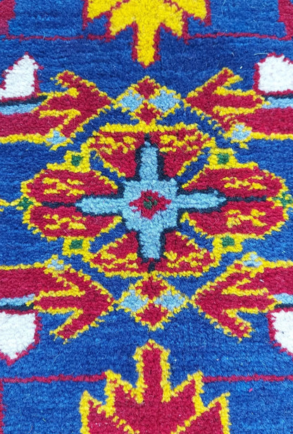 Traditional Ersari Beshir Handknotted Wool Rug 200x300cm (7' x 10' ft) Blue