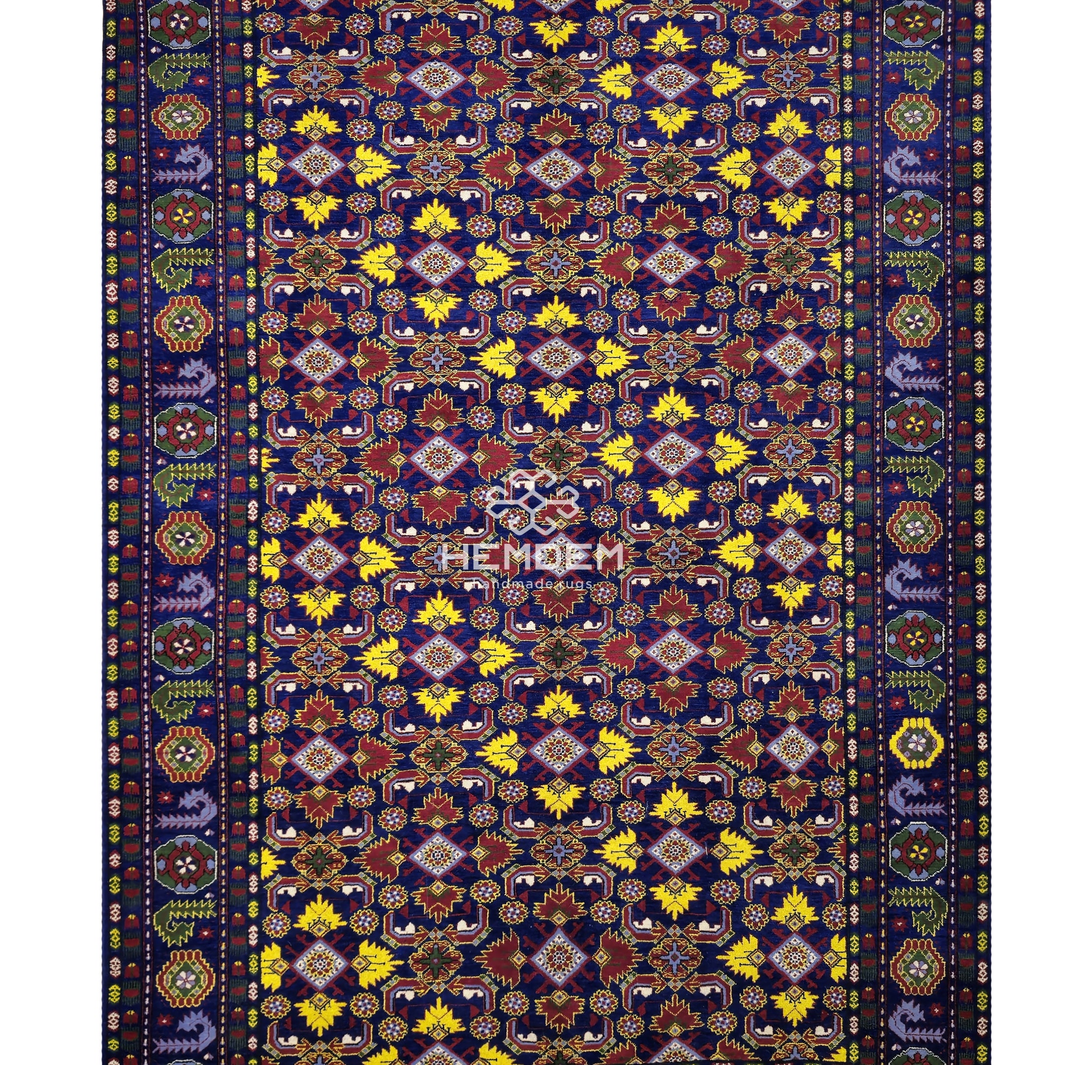 Traditional Ersari Beshir Handknotted Wool Rug 200x300cm (7' x 10' ft) Blue