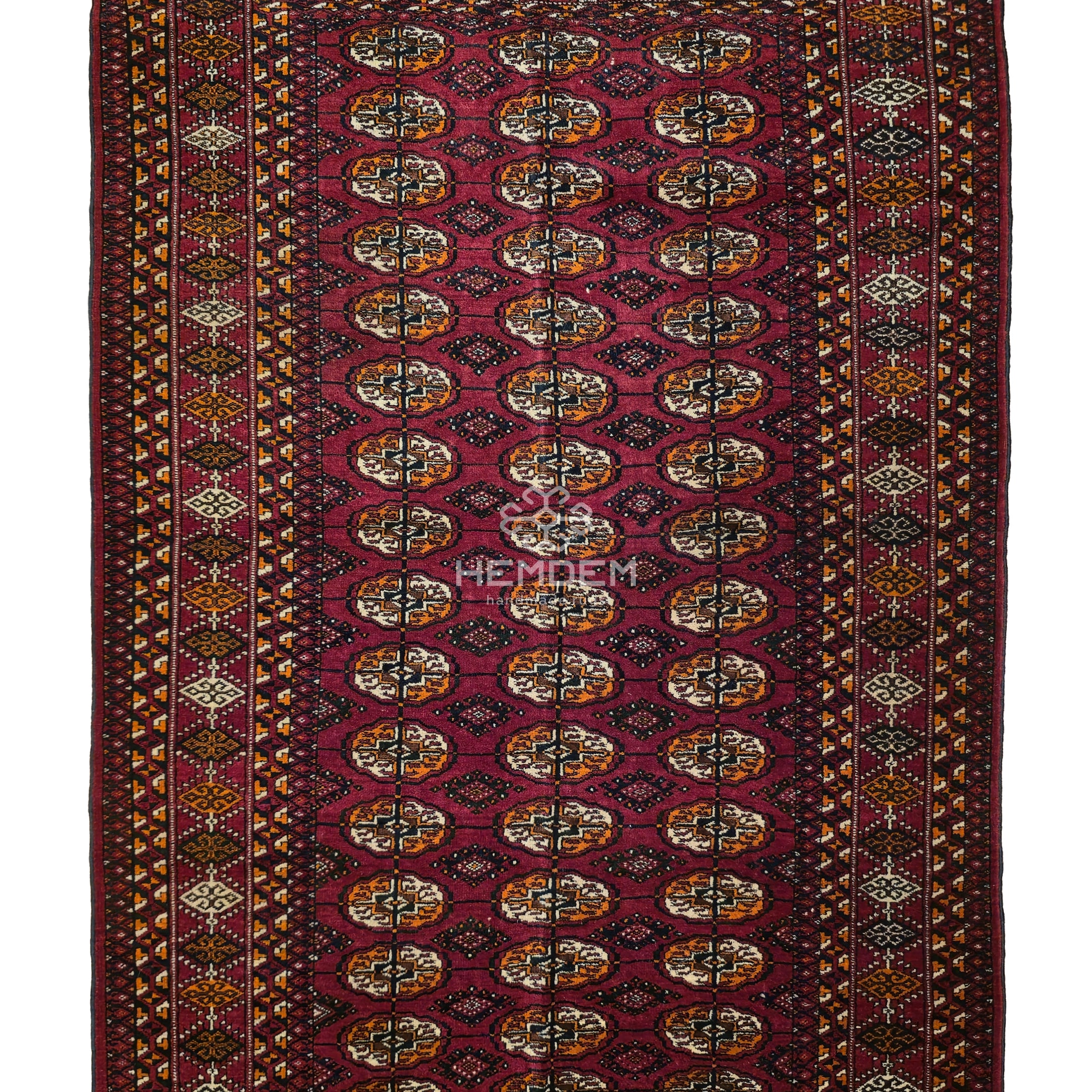 Turkmen Rug Antique Handknotted Wool Rug 125 x 190cm (4' x 7' ft) Red