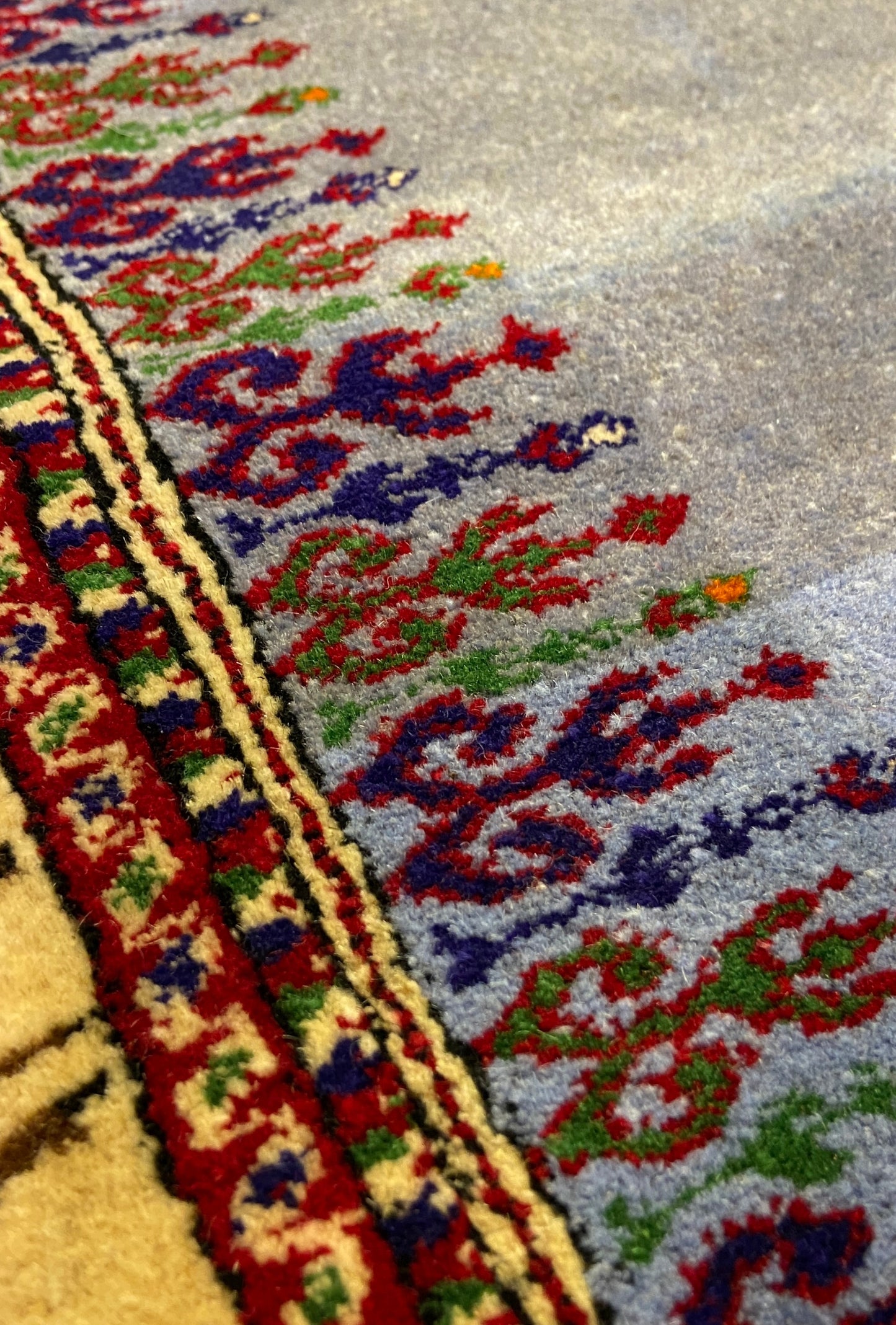 Turkmen Handknotted Rug Modern Camel Desing Wool Rug 90 x 133 cm (3'x4' ft) Blue