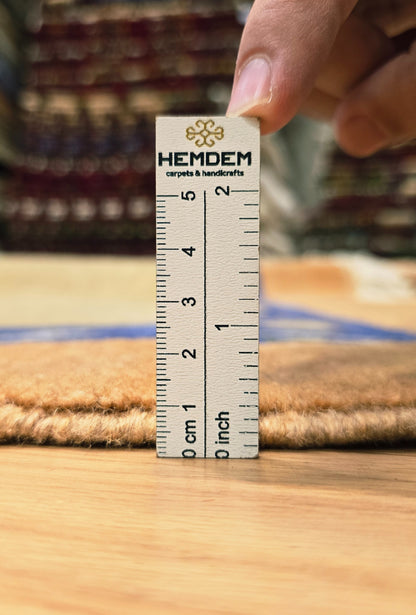 Turkmen Handknotted Rug Modern Minimal Desing Wool Rug 150 x 165 cm (5'x5'4 ft) Brown