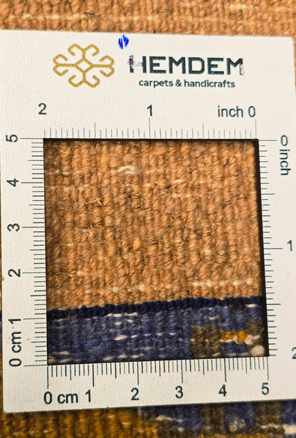 Turkmen Handknotted Rug Modern Minimal Desing Wool Rug 150 x 165 cm (5'x5'4 ft) Brown