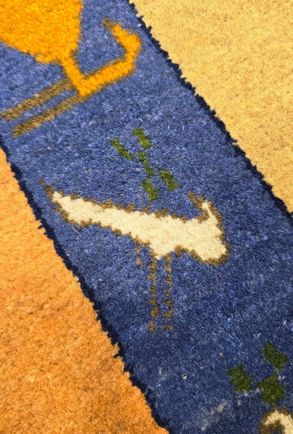 Turkmen Handknotted Rug Modern Minimal Desing Wool Rug 150 x 165 cm (5'x5'4 ft) Brown