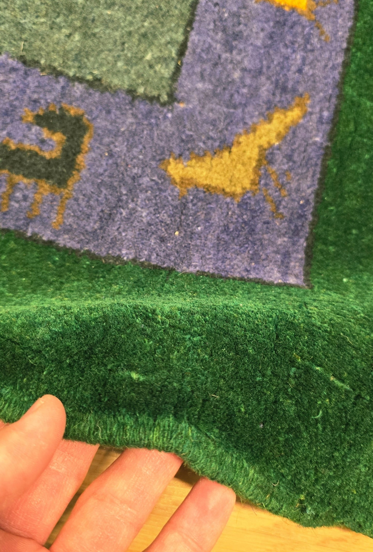 Turkmen Handknotted Rug Modern Minimal Wool Rug 118 x 173 cm (3'x4' ft) Green