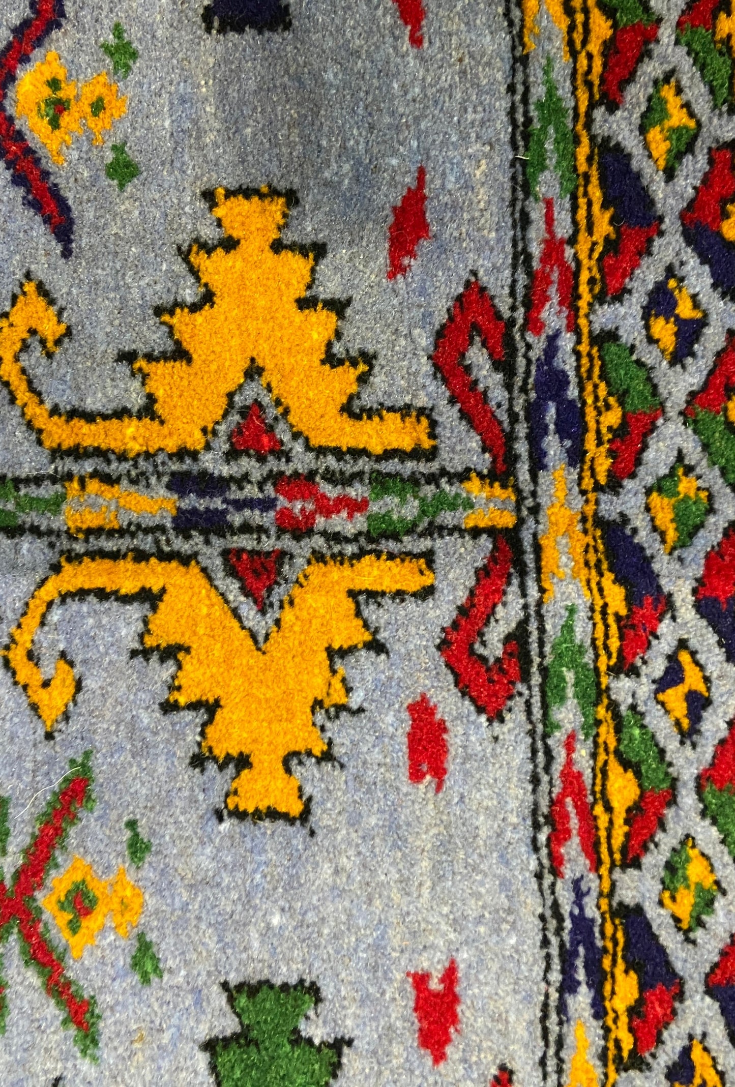 Turkmen Handknotted Rug Rare Diamond Desing Wool Rug 86 x 125 cm (3'x4' ft) Blue