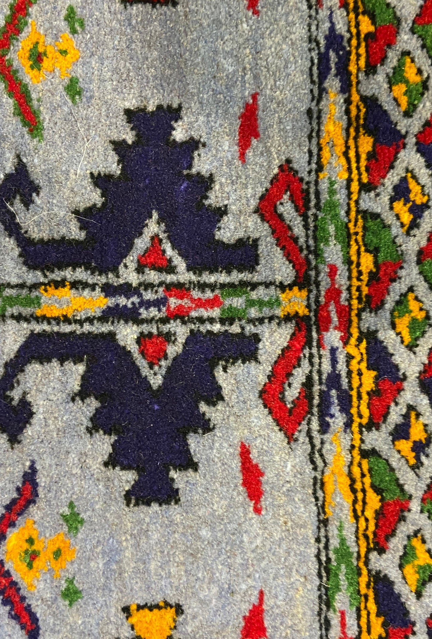 Turkmen Handknotted Rug Rare Diamond Desing Wool Rug 86 x 125 cm (3'x4' ft) Blue