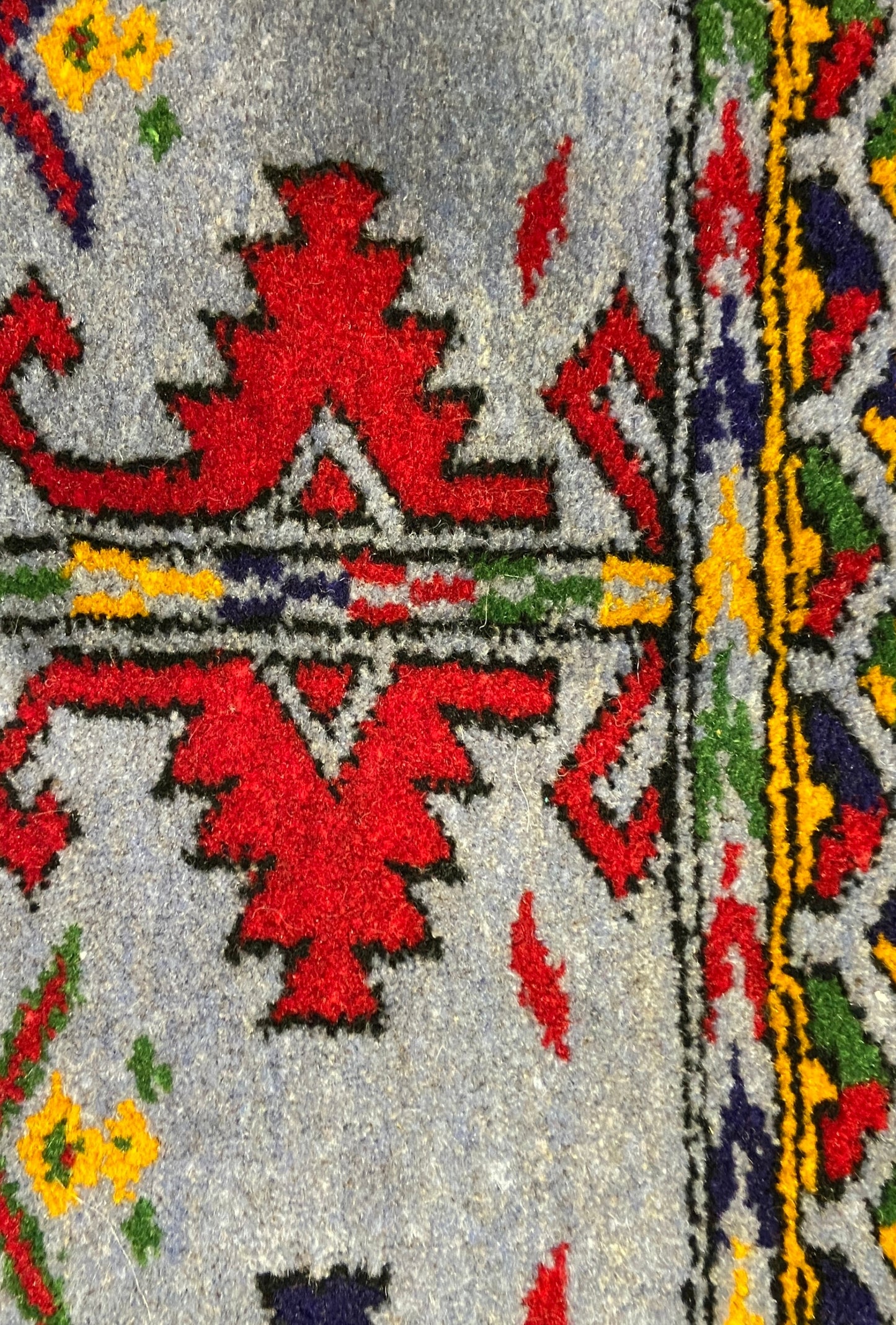 Turkmen Handknotted Rug Rare Diamond Desing Wool Rug 86 x 125 cm (3'x4' ft) Blue