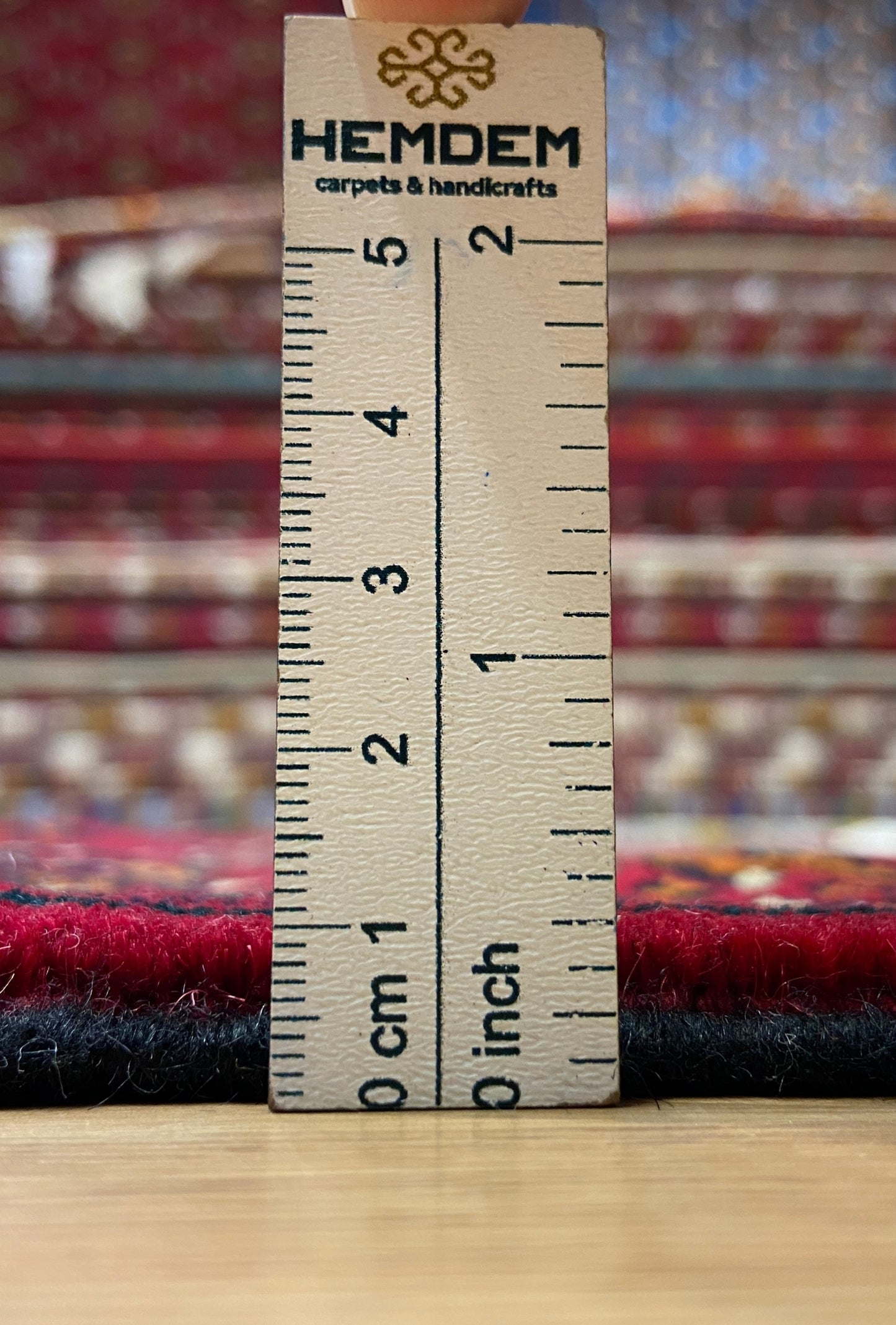 Turkmen Handknotted Rug Rare Diamond Desing Wool Rug 86 x 125 cm (3'x4' ft) Red